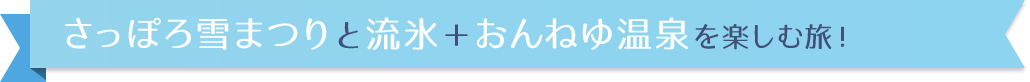 さっぽろ雪まつりと流氷＋おんねゆ温泉を楽しむ旅！